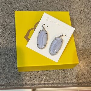 Kendra Scott Silver and Lavender Earrings
